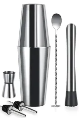 Vosco Kokteyl Boston Shaker Seti 6 Parça 750 ml, Paslanmaz Çelik, VSC-600B
