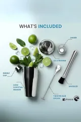 Vosco Kokteyl Shaker Seti 7 Parça 750 ml, Paslanmaz Çelik, VSC-7