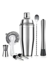 Vosco Kokteyl Shaker Seti 7 Parça 750 ml, Paslanmaz Çelik, VSC-7