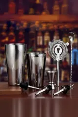 Vosco Kokteyl Boston Shaker Seti 7 Parça 750 ml, Paslanmaz Çelik, VSC-700B