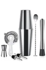 Vosco Kokteyl Boston Shaker Seti 7 Parça 750 ml, Paslanmaz Çelik, VSC-700B