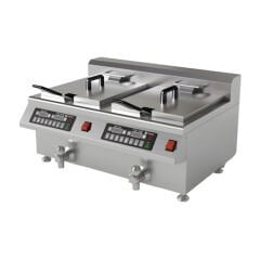 Vosco Endüstriyel Fritöz, Çiftli, 12+12 Litre, Elektrikli, 71,6x55,5x38,8 cm , VSL-FRT2C12B