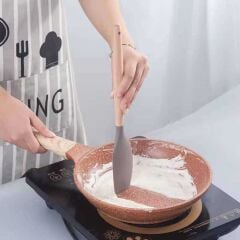 Epinox Silikon Sıyırma Spatulası Ahşap Sap ASH-13