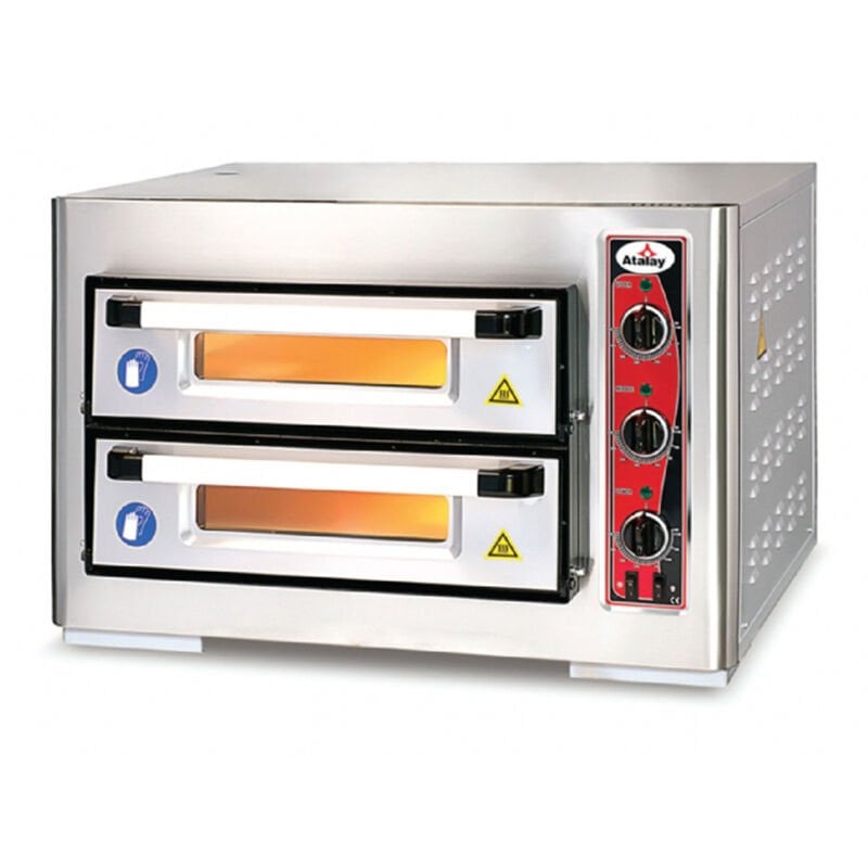 Atalay APF-40-2 20 cm x 4 Pizza Kapasiteli Çift Katlı Pizza Fırını, Elektrikli