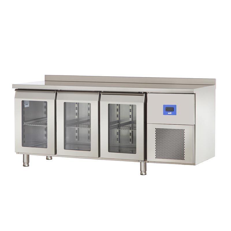 Öztiryakiler TA 370 NMV Yatay Tezgah Tip Buzdolabı, 3 Cam Kapılı, 79E4.37NMV.01