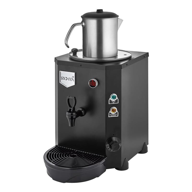 Remta Tek Demlikli Mini Jumbo Çay Makinesi, 9 L, Elektrikli, Siyah, 43x27x54, DE14.SİYAH