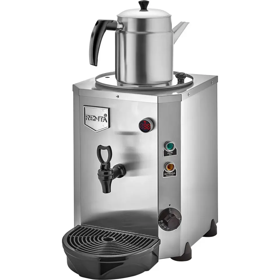 Remta Tek Demlikli Mini Jumbo Çay Makinesi, 9 L, Elektrikli, Krom, DE14.KROM