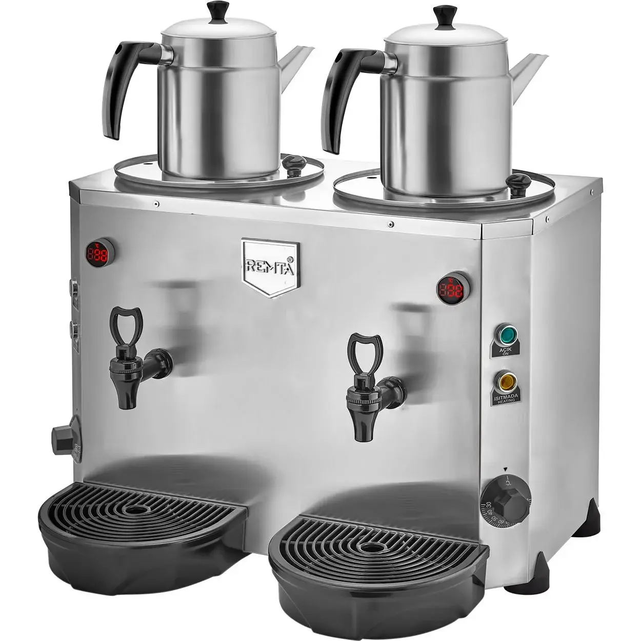 Remta 2 Demlikli Mini Jumbo Çay Makinesi, 9+9 L, Elektrikli, Gri, DE15
