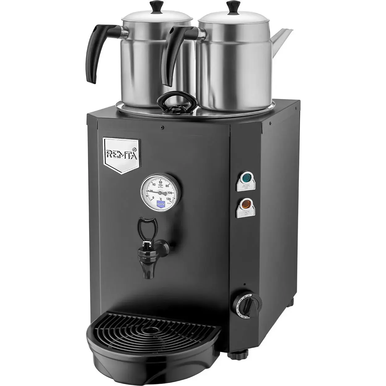 Remta 2 Demlikli Jumbo Çay Makinesi, 15 L, Elektrikli, Siyah, DE12.SİYAH