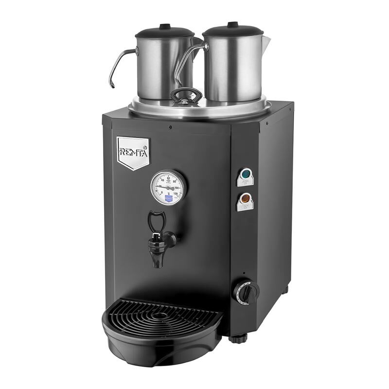 Remta 2 Demlikli Jumbo Çay Makinesi,15 L, Elektrikli, Siyah, 47x30x58, DE12.SİYAH