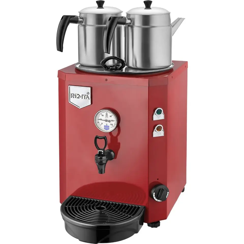 Remta 2 Demlikli Jumbo Çay Makinesi, 15 L, Elektrikli, Kırmızı, DE12.KIRMIZI