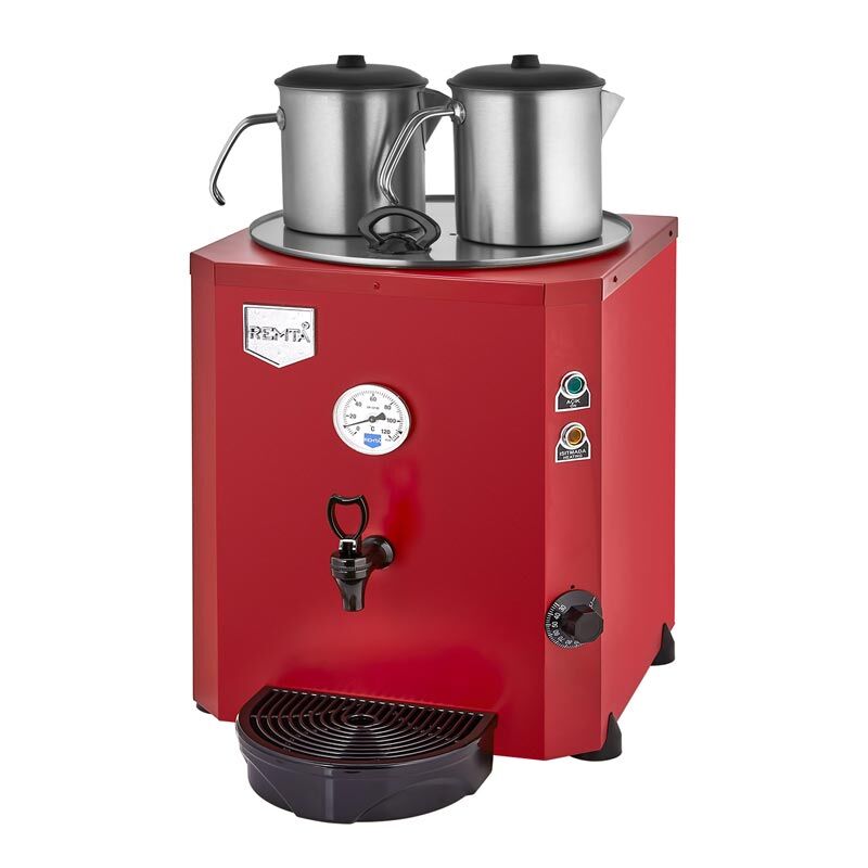 Remta 2 Demlikli Jumbo Şamandıralı (Şebeke) Çay Makinesi, 23 L, Elektrikli, Kırmızı, 48x36x62, DE11S.KIRMIZI
