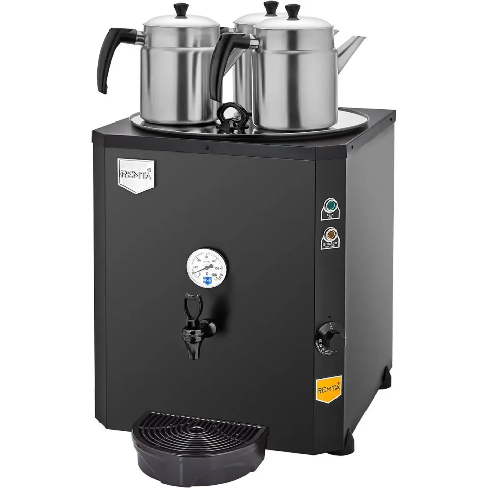 Remta 3 Demlikli Jumbo Şamandıralı (Şebeke) Çay Makinesi, 40 L, Elektrikli, Siyah, DE10S.SİYAH