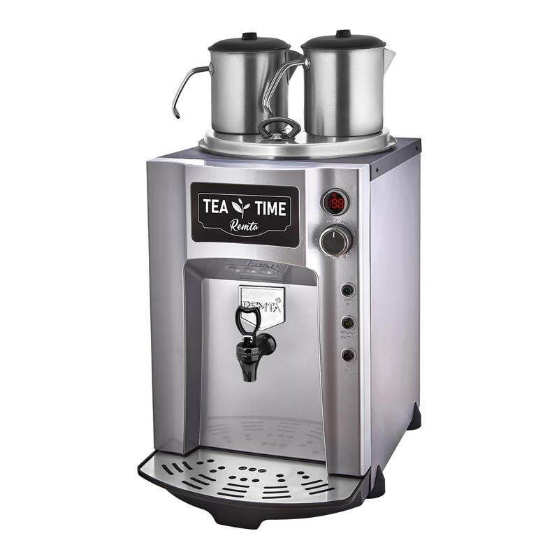 Remta Premium Jumbo Çay Makinesi, 2 Demlikli, 15 L, Elektrikli, Gri, 47x30x58, DE12P.GRİ