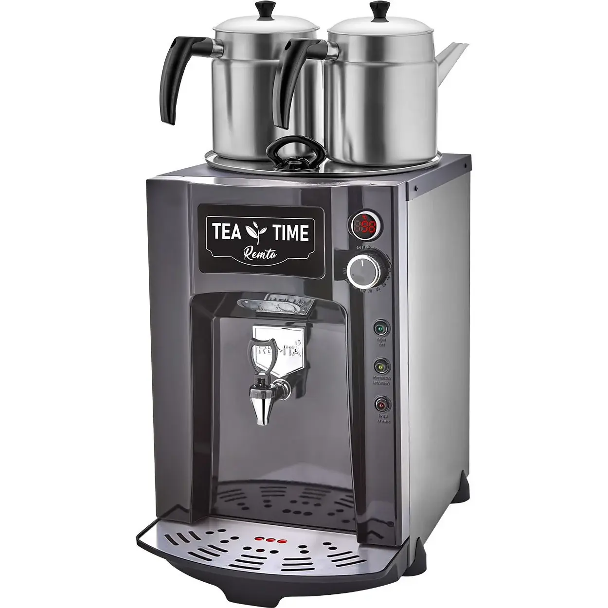 Remta Premium Jumbo Çay Makinesi, 2 Demlikli, 23 L, Elektrikli, Siyah, DE11P.SİYAH