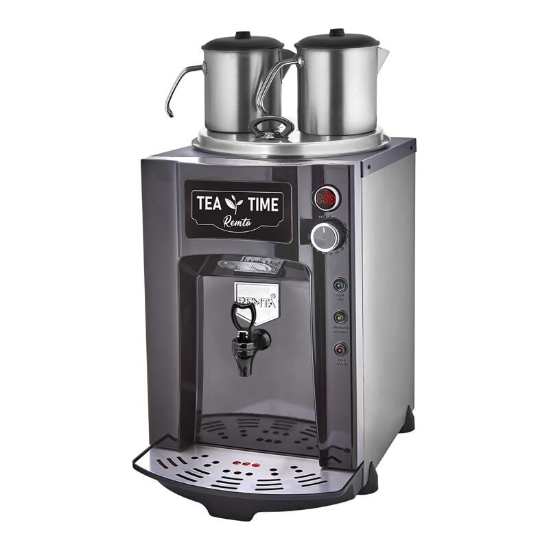 Remta Premium Jumbo Çay Makinesi, 2 Demlikli, 23 L, Elektrikli, Siyah, 48X36X62, DE11P.SİYAH
