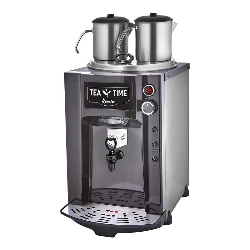 Remta Premium Jumbo Çay Makinesi, 2 Demlikli, 23 L, Elektrikli, Siyah, 48X36X62, DE11P.SİYAH