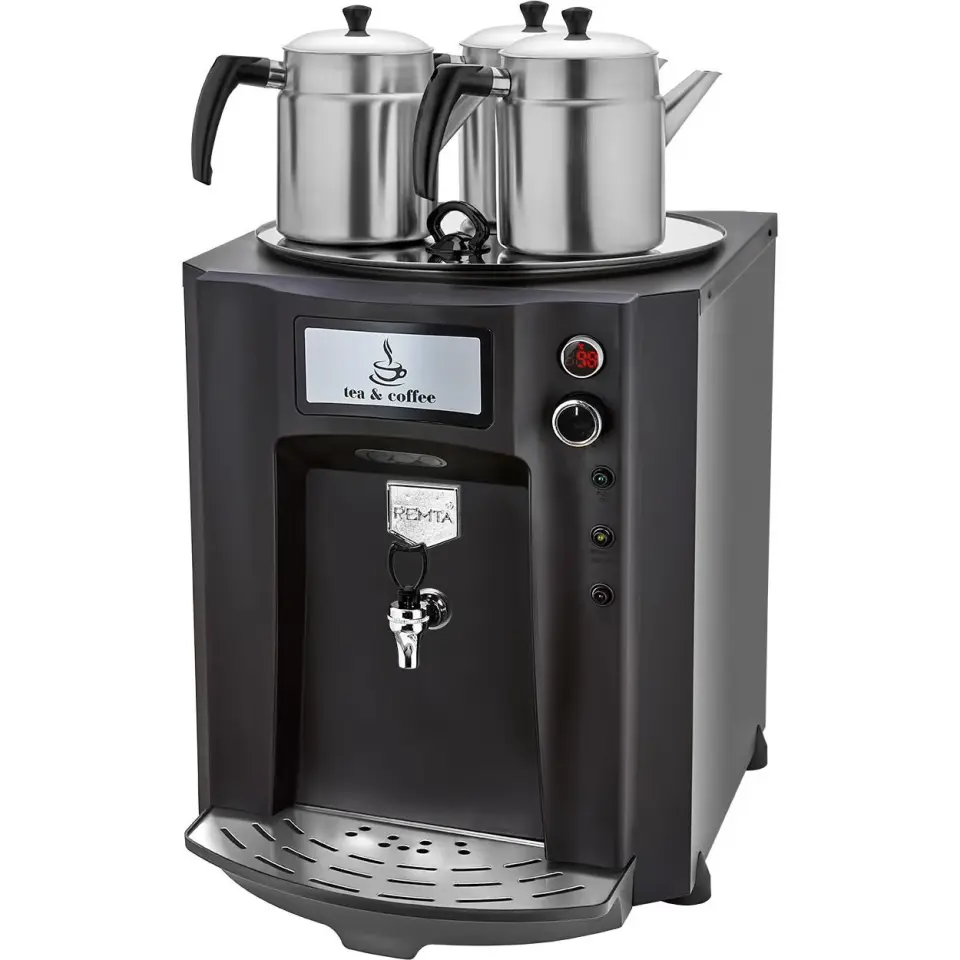 Remta Premium Jumbo Çay Makinesi, 3 Demlikli, 40 L, Elektrikli, Siyah, DE10P.SİYAH