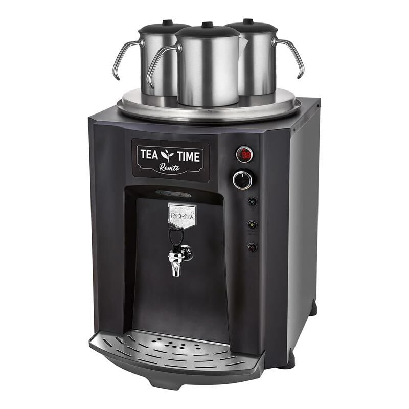 Remta Premium Jumbo Çay Makinesi, 3 Demlikli, 40 L, Elektrikli, Siyah, 54x40x71, DE10P.SİYAH