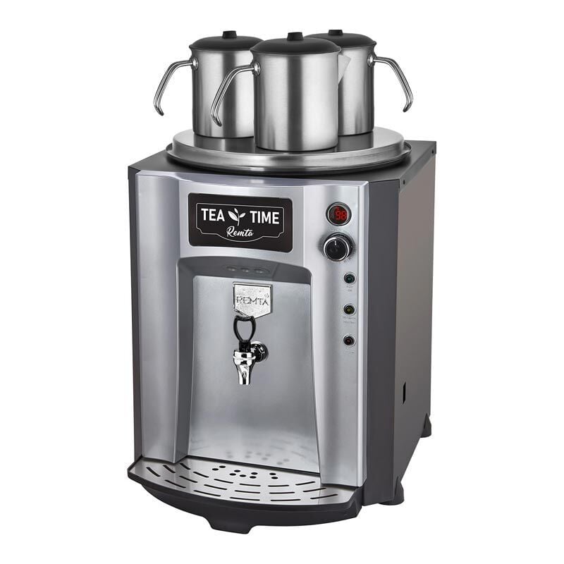 Remta Premium Jumbo Çay Makinesi, 3 Demlikli, 40 L, Beyaz, 54x40x71, DE10P.BEYAZ