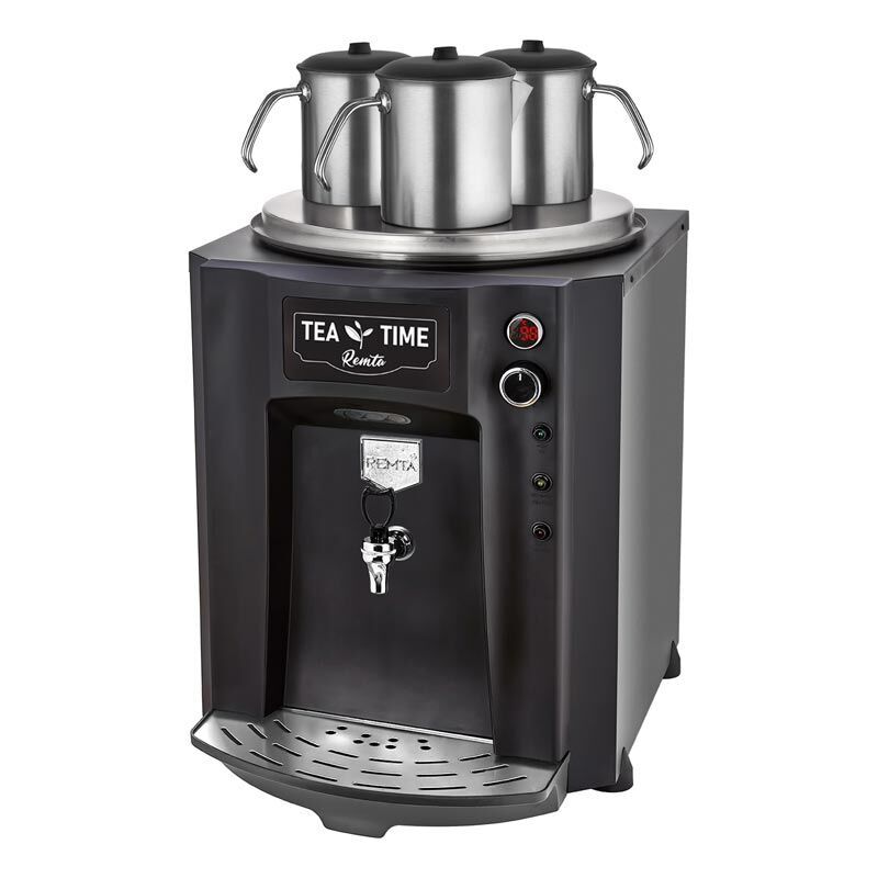Remta Premium Jumbo Şamandıralı (Şebeke) Çay Makinesi, 3 Demlikli, 40 L, Elektrikli, Siyah, 54X40X71, DE10SP.SİYAH