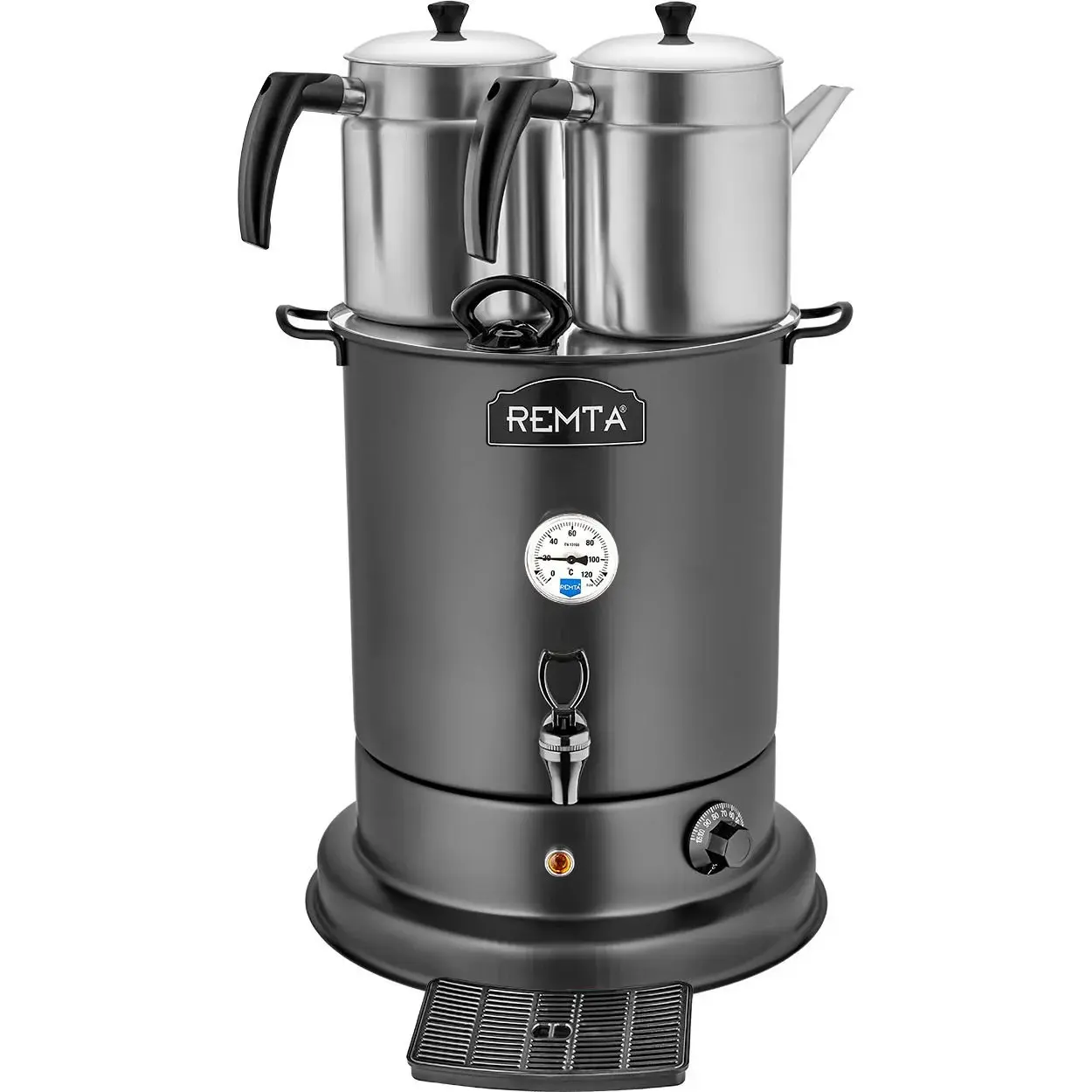 Remta Elite Çay Makinesi, 2 Demlikli, 25 L, Elektrikli, Siyah, EL10