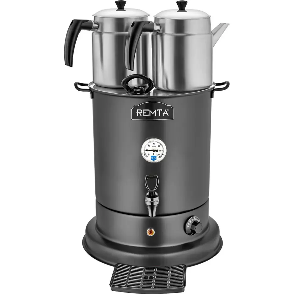 Remta Elite Çay Makinesi, 2 Demlikli, 25 L, Elektrikli, Siyah, EL10
