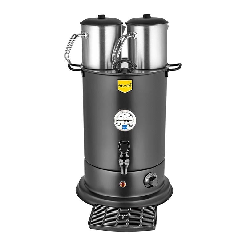 Remta Elite Çay Makinesi, 2 Demlikli, 25 L, Elektrikli, Siyah, 50x40x67, EL10