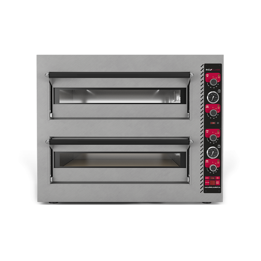Inoxclass Çift Katlı Elektrikli Pizza Fırını 30 cm x 8 Kapasiteli, Margarita M-502E