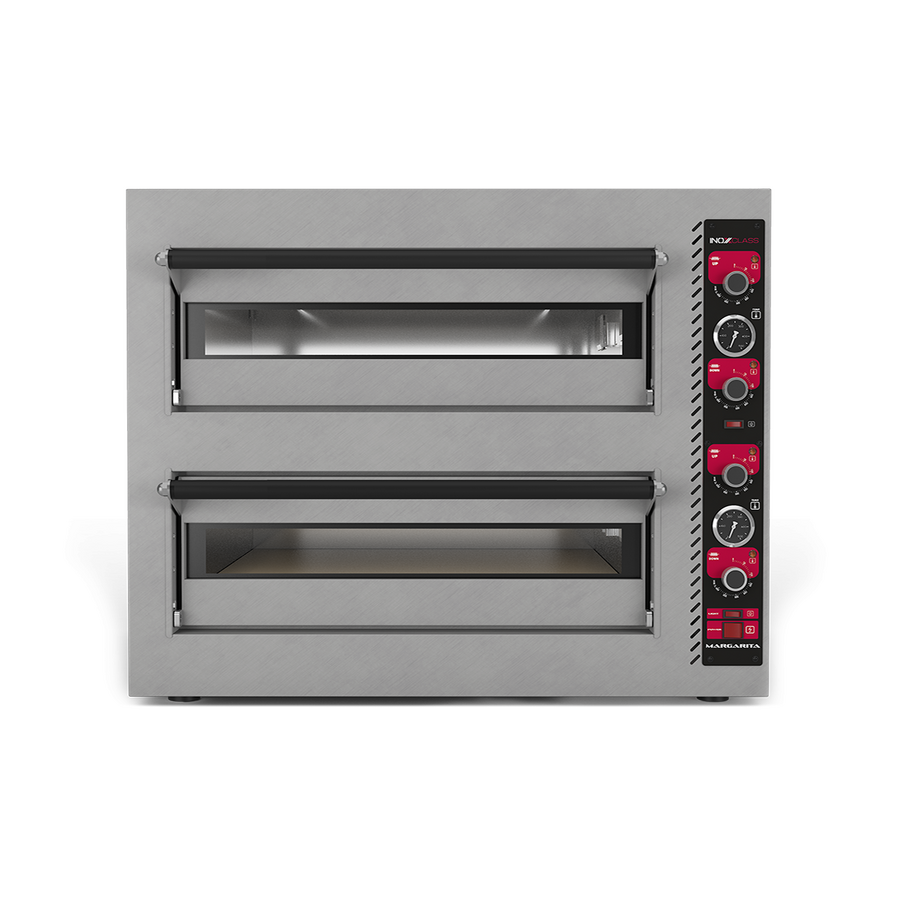 Inoxclass Çift Katlı Elektrikli Pizza Fırını 30 cm x 8 Kapasiteli, Margarita M-502E