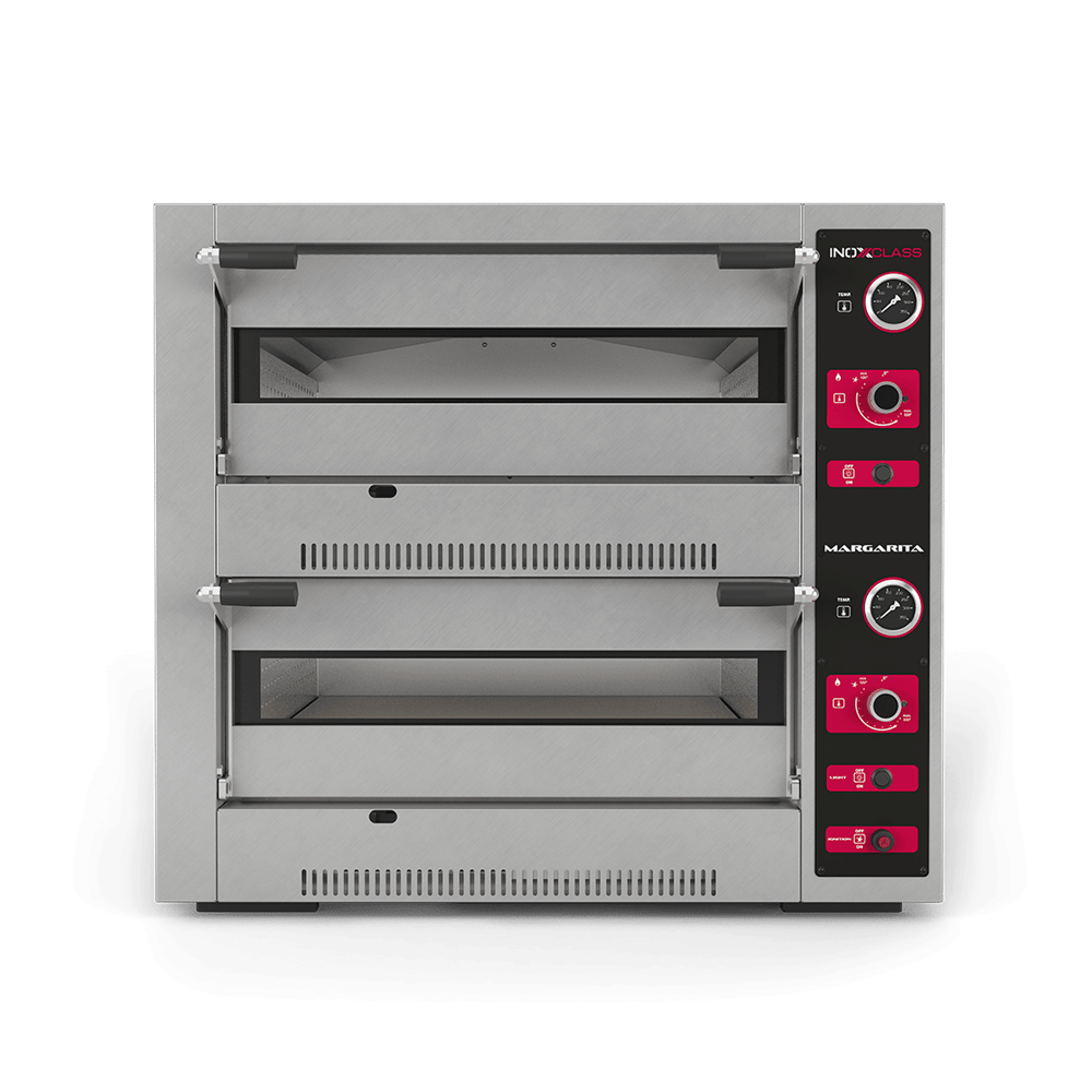 Inoxclass Çift Katlı Gazlı Pizza Fırını 30 cm x 8 Kapasiteli, Margarita M-502EG