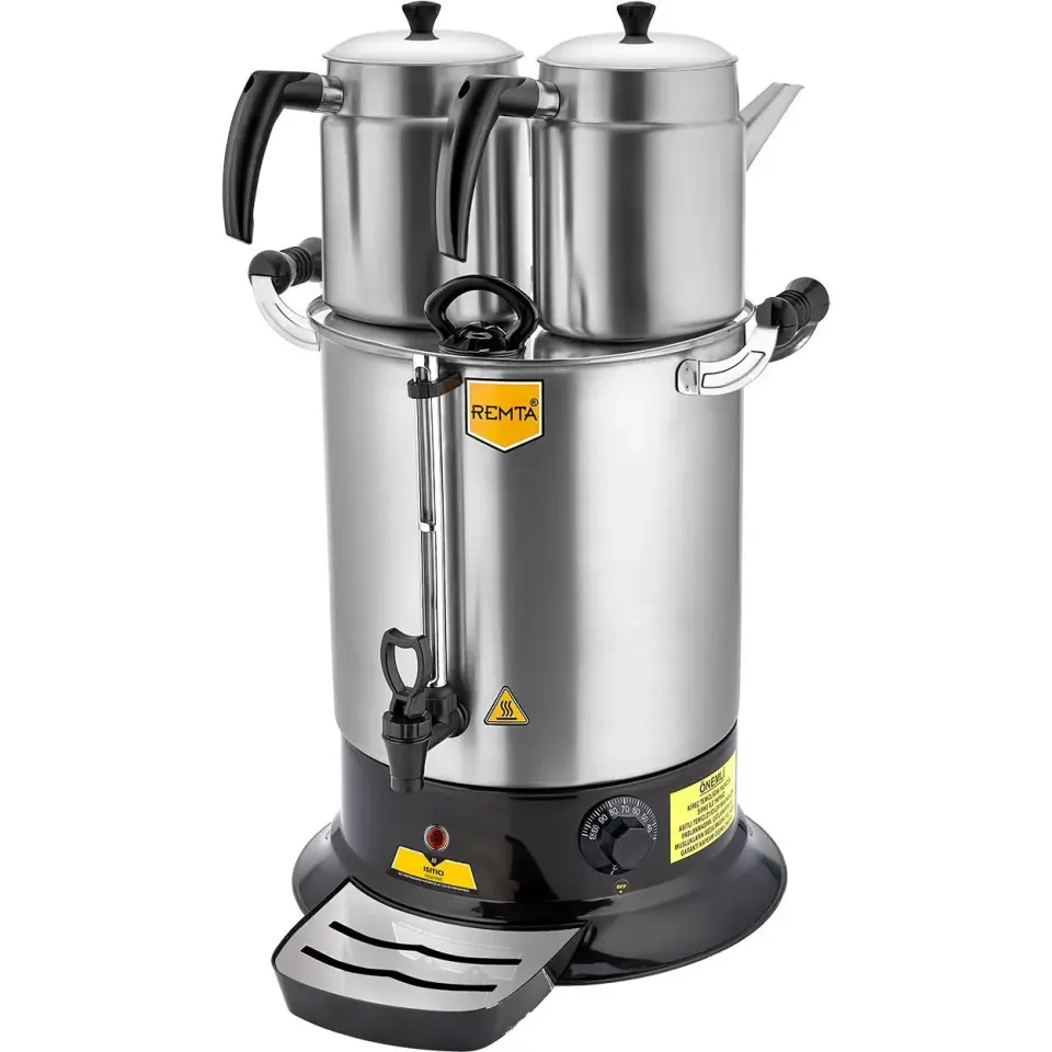 Remta Platin Model Çift Demlik Çay Makinesi, 17 L, PT14