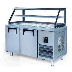 Ice Inox Camlı Servis Buzdolabı 2 Kapılı STS G 330, 150x70x85/123