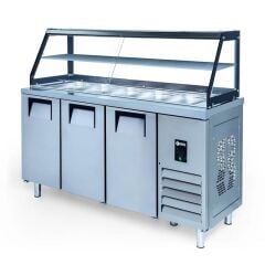 Iceinox Camlı Servis Buzdolabı 3 Kapılı STS G 515 CR, 200x70x85/123