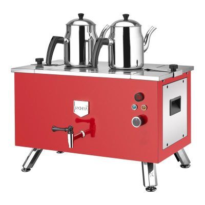 Remta Çift Cidarlı Çay Ocağı Şamandıralı, 2 Demlikli, 20 L, Elektrikli, Kırmızı, EP02(L).KIRMIZI