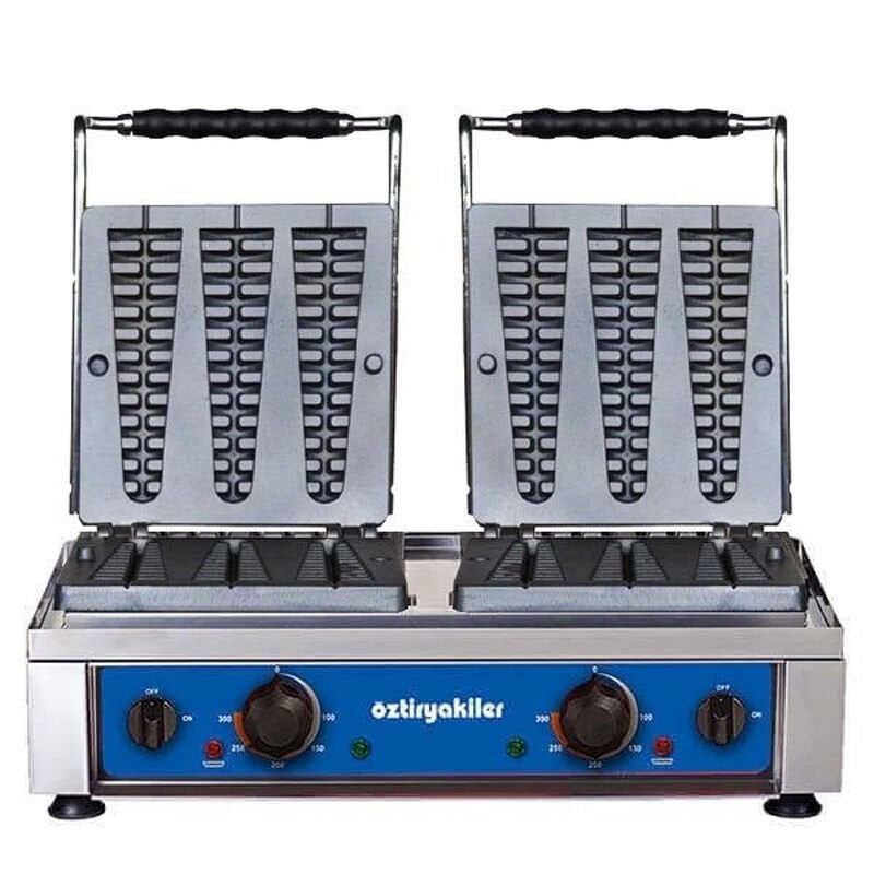Öztiryakiler WF 25 02 Çubuklu Waffle Makinesi, İkili, 8850.WF25E.02
