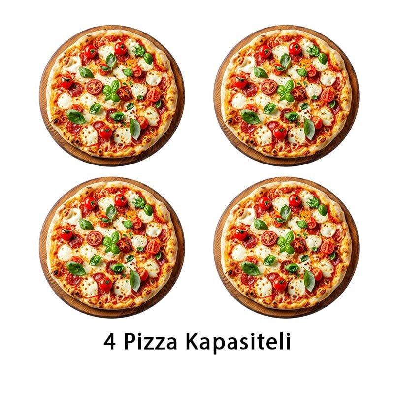 Öztiryakiler 24 cm x 4 Pizza Kapasiteli Tek Katlı Pizza Fırını, Elektrikli, 8890.P5050.01