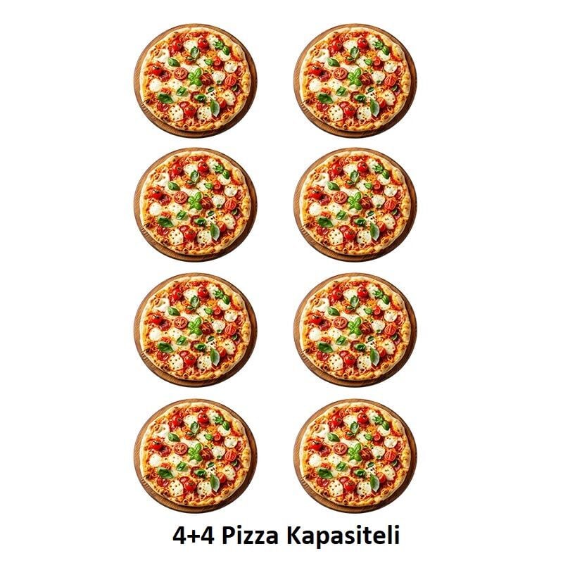 Öztiryakiler 24 cm x 4+4 Pizza Kapasiteli Çift Katlı Pizza Fırını, Elektrikli, 8890.P5050.02