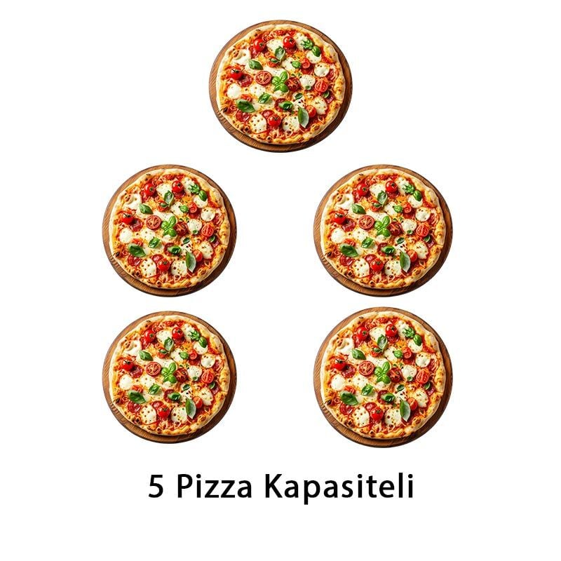 Öztiryakiler 24 cm x 5 Pizza Kapasiteli Tek Katlı Pizza Fırını, Elektrikli, 8890.P6262.01