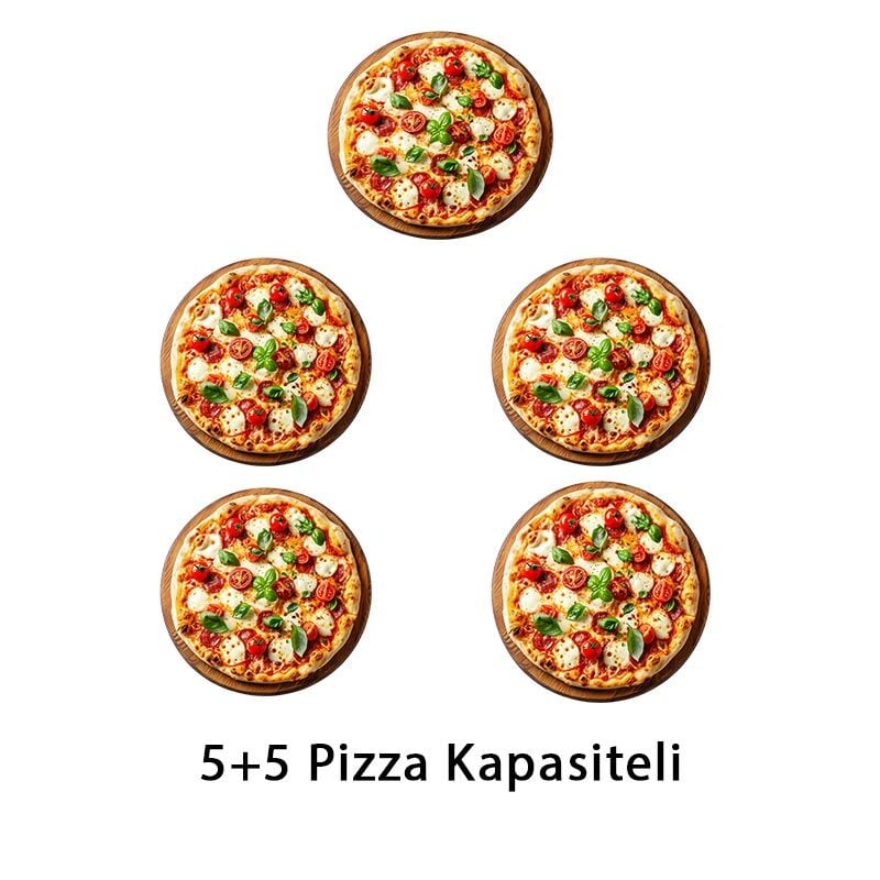 Öztiryakiler 24 cm x 5+5 Pizza Kapasiteli Çift Katlı Pizza Fırını, Elektrikli, 8890.P6262.02