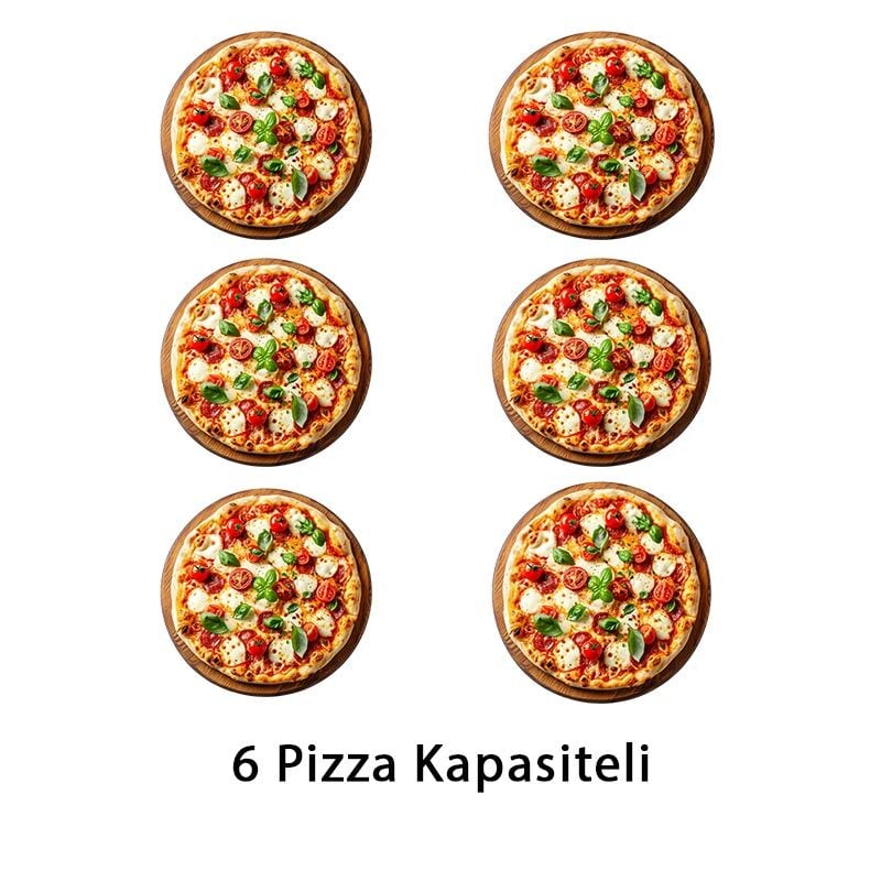 Öztiryakiler 24 cm x 6 Pizza Kapasiteli Tek Katlı Pizza Fırını, Elektrikli, 8890.P9262.01
