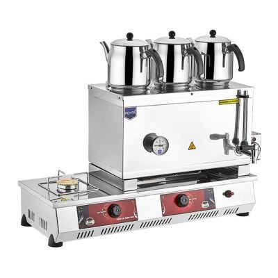 Remta 55 Model Üç Demlikli Gazlı+Elk. CE Çay Ocağı,34 L, 76x30x45 cm, N13(E)