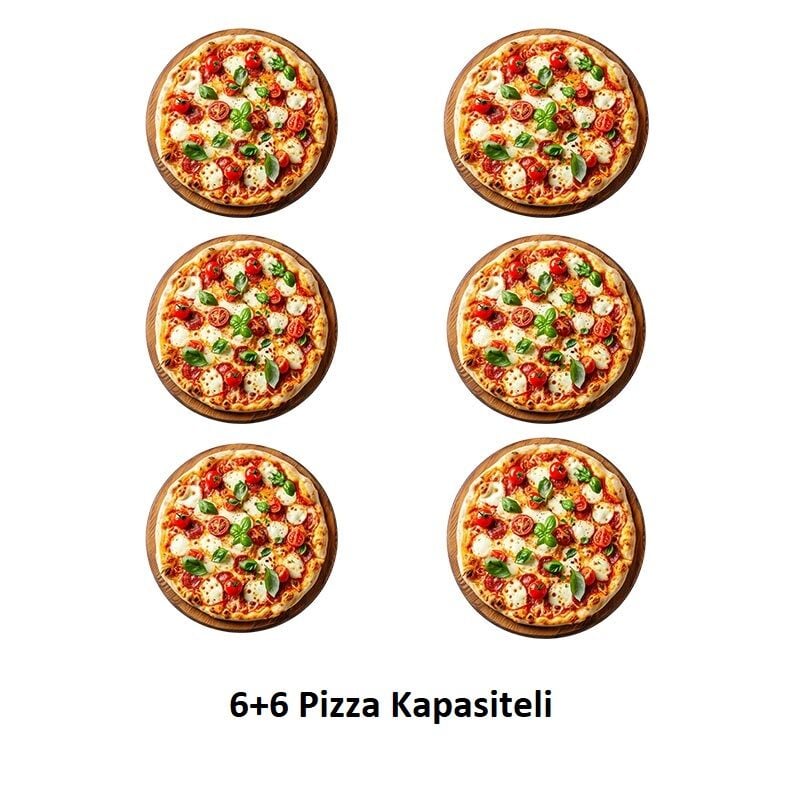 Öztiryakiler 30 cm x 6+6 Pizza Kapasiteli Çift Katlı Pizza Fırını, Elektrikli, 8890.P9262.02