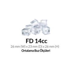 Icetech HD/FD-70  Hazneli Kare Buz Makinesi, 76 kg/gün Kapasiteli, HD/FD-70
