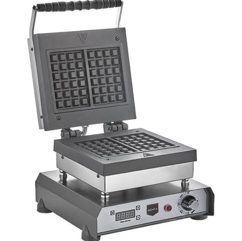 Remta Değiştirelebilir Plakalı Kare Model Tekli Waffle Makinesi,Elektrikli,  34x38x30 cm, W34K