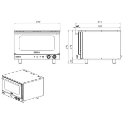 Remta 4 Tepsili Patisserie Fırın 220V, Elektrikli, 66x76x59 cm, S15(M)