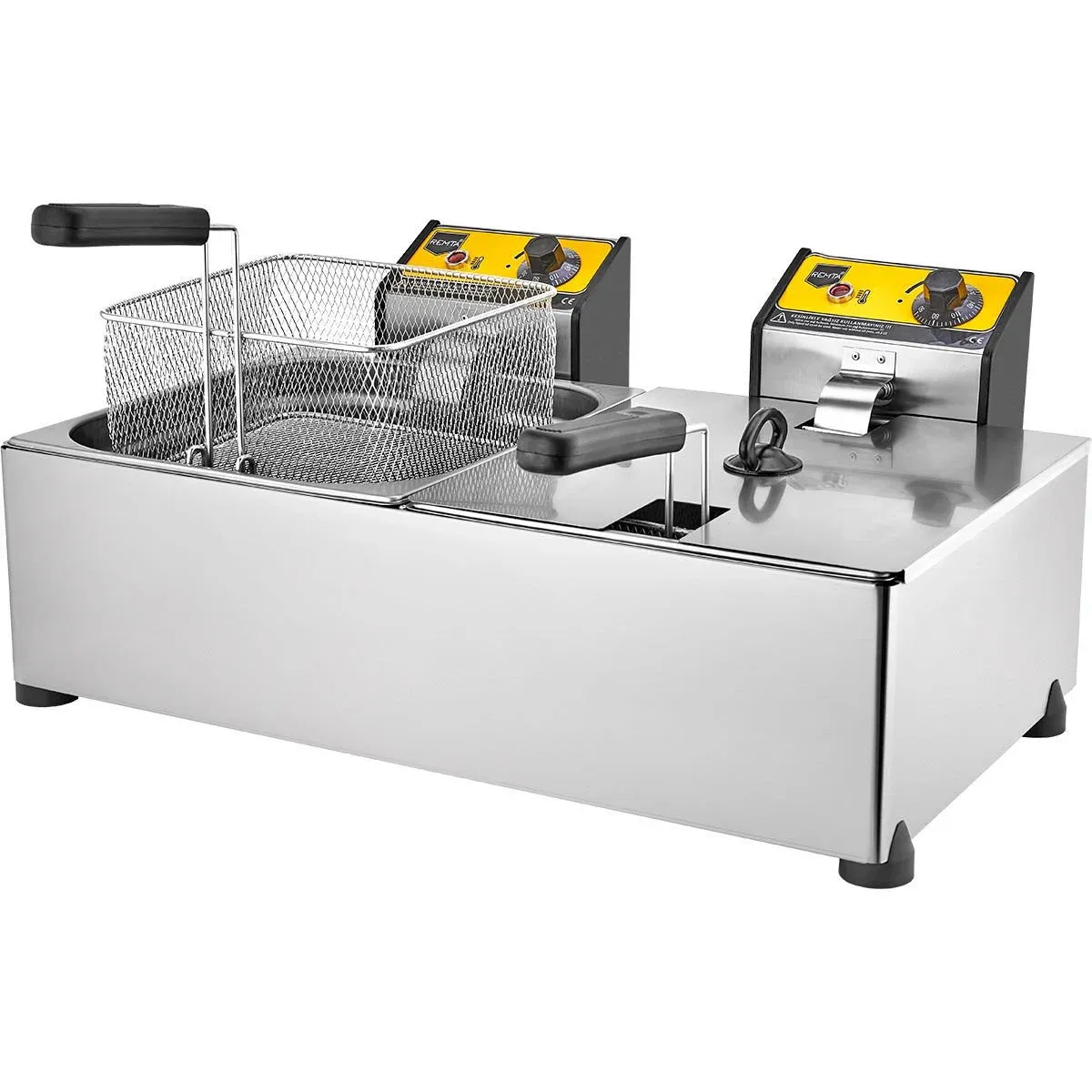 Remta Çiftli Kapaklı  Fritöz, 8+8 lt ,Elektrikli , 66x48x29 cm, R102