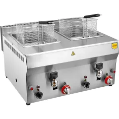 Remta Çiftli Musluklu Fritöz Gazlı (CE Belgeli) , 8+8 lt ,Gazlı , 66x60x39 cm, R113CE