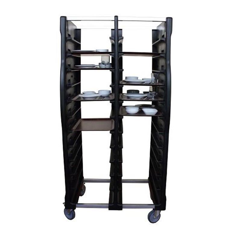 Tribeca Tepsi Taşıma Arabası, 37x53 cm Servis Tepsisi İçin, Çiftli, 870x690x1760 mm, Siyah, TTA-3753