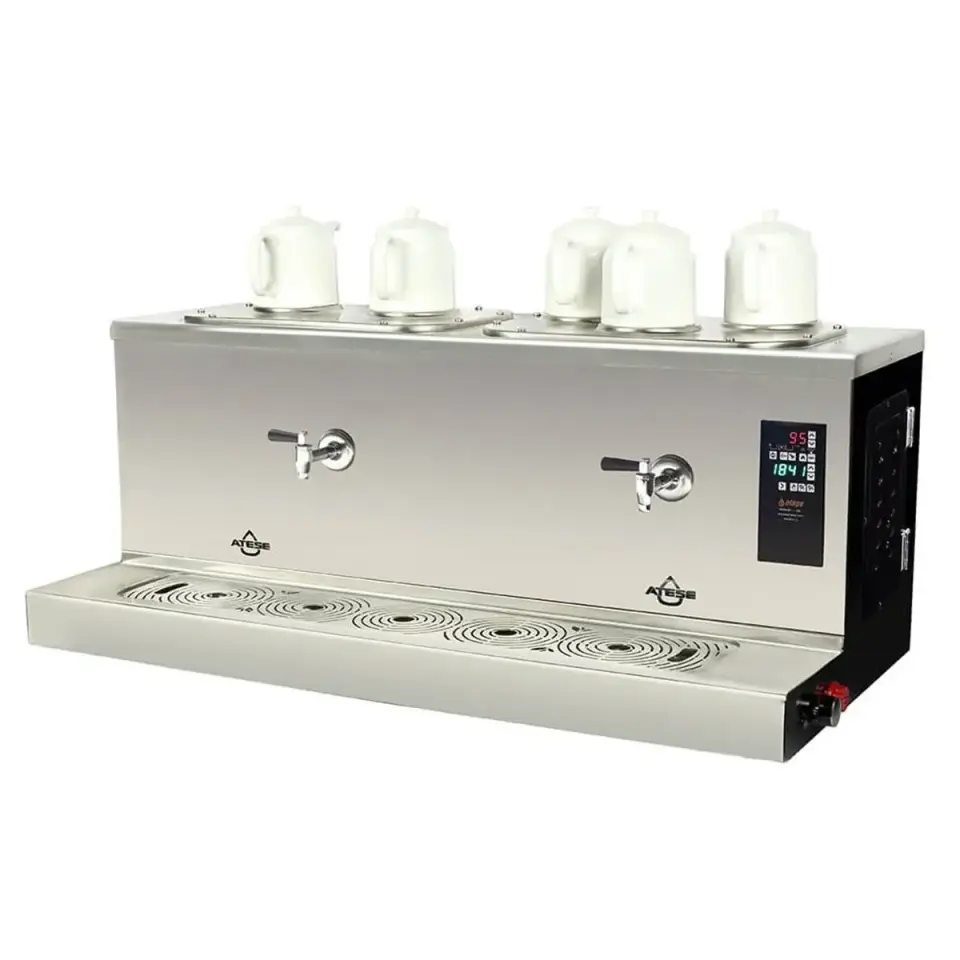 Ateşe Cappadocia Smart Plus Elektrikli 5 Demlikli Çay Makinesi, INOX CSPE5